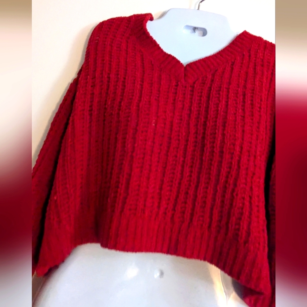 Red cropped sweater for women/teens size small